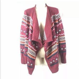 Hollister Burgundy Cardigan Sweater Small